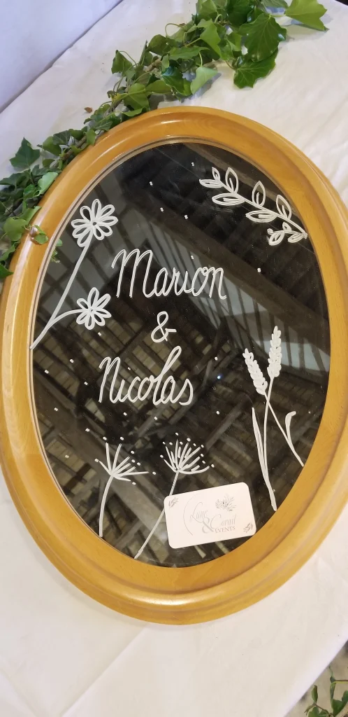 Marion et Nicolas mariage 2023 - Lune & Corail Events Wedding Planner Decoration Miroir