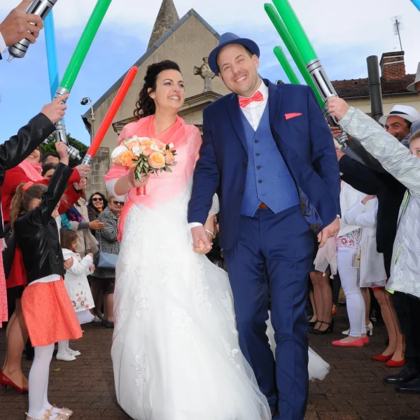 Lune & Corail Events Sortie ceremonie sabres lasers